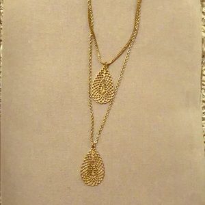 Gold double string necklace